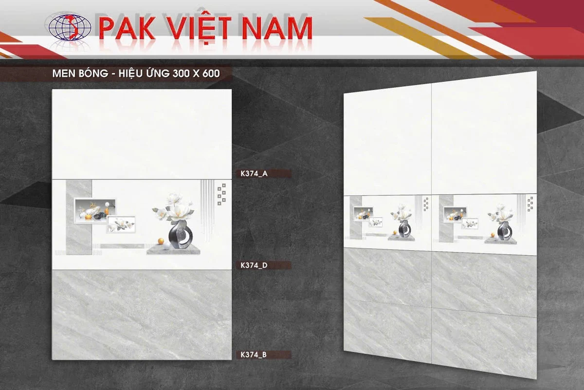 Gạch 30x60 Men Trắng Xám