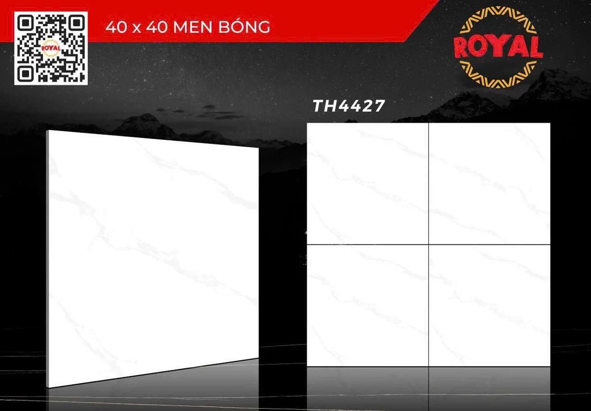 Gạch Lát Nền 40x40 Men Bóng Trắng TH4427